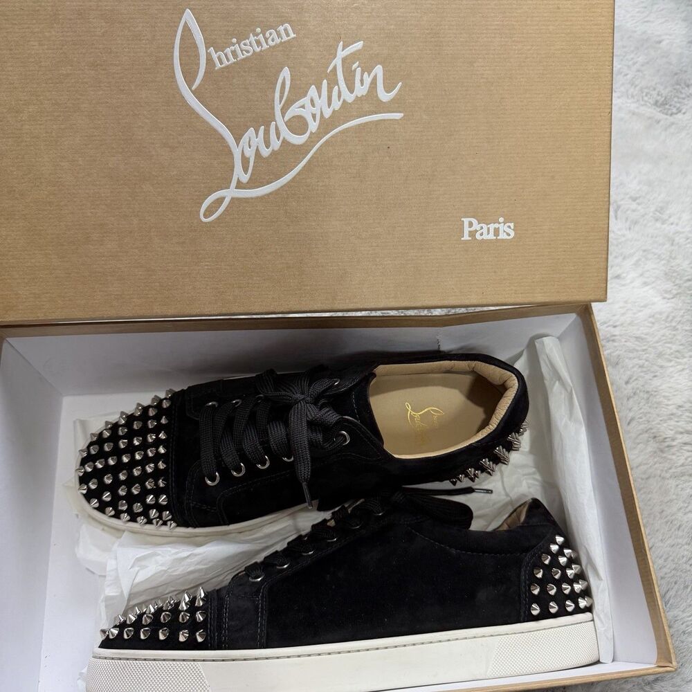 Christian Louboutin Spike Accents Suede Sneakers SEAVASTE 2 Men EU 44.5/11 W Box